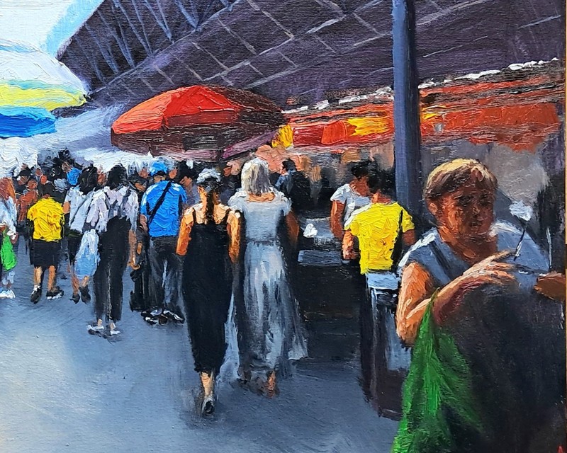 Chisinau Market – Original Oil Painting 60x40 cm | Moldova Urban Life by Arseni gallery