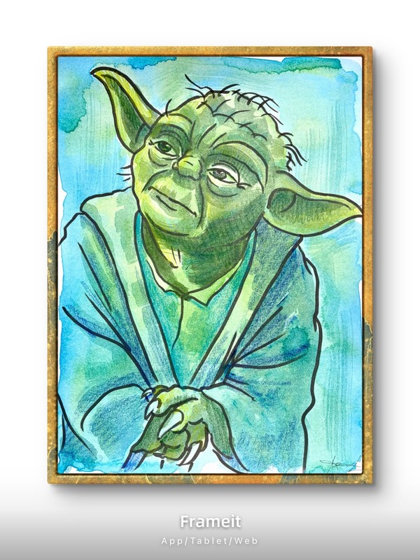 Original Yoda 2 Painting By Alannah Dyer- Acrylic 9x12 in. Star Wars Jedi Fan