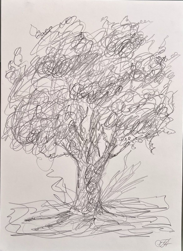 DRAWING PAINTING WITH PENCIL ON PAPER cm 24 x 33 Handmade