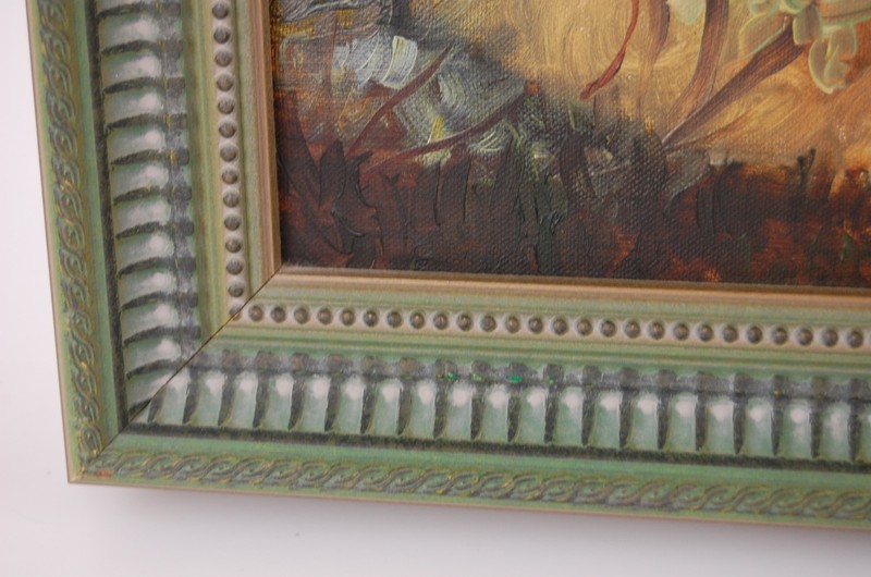 Original Signed Simond Naive Oil Painting Primitive Tropical Seashore View 20X16 gallery