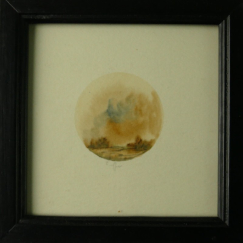 Unknown Artist Watercolour Hand Signed Dated 79 11x11cm H-23932