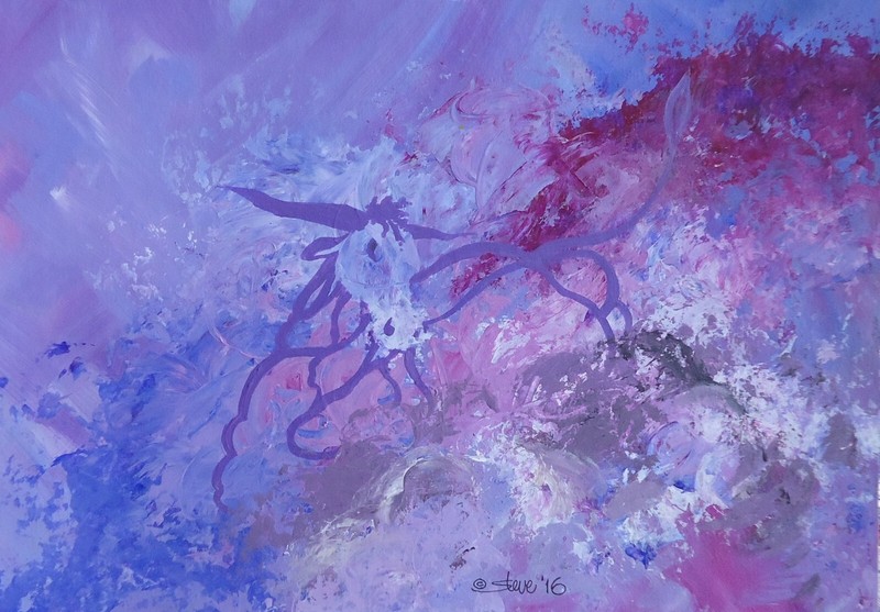 STEVE GRAFF PAINTING «Cave Cow illustration Board acrylic 11″H x 14.5″W
