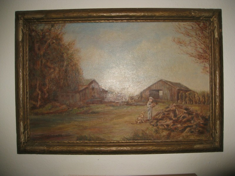 Landscape Carriage House Signed San Diego Listed Artist Violet Beck O/C 1938