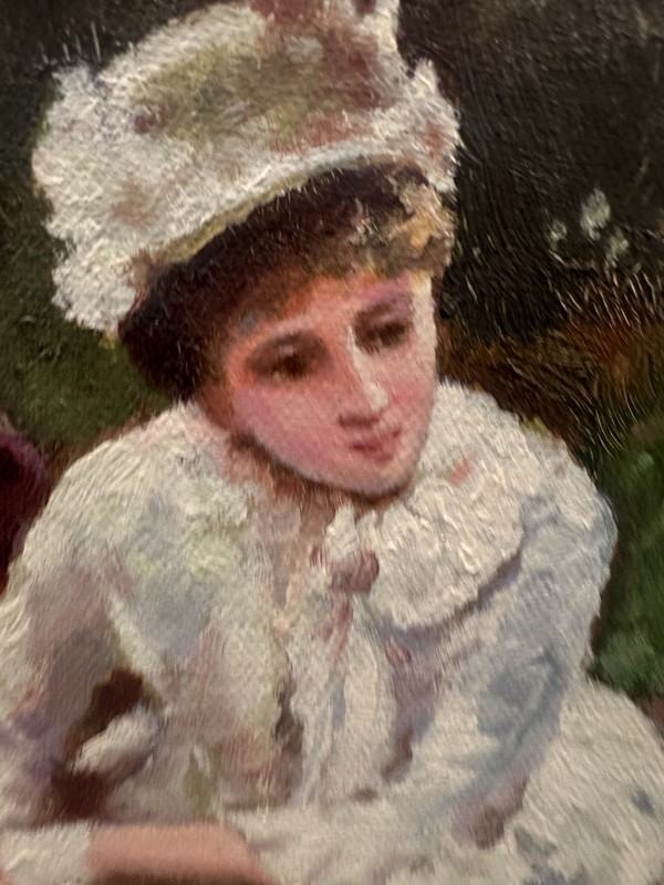 ORIGINAL QUALITY VINTAGE ART WOMAN DOG NATURE FRMD SGND JUAN ROSELL gallery