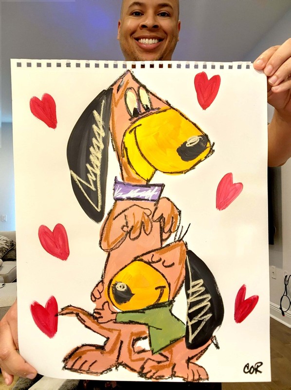CORBELLIC EXPRESSIONISM 17X14 VINTAGE DOG LOVE CONTEMPORARY GALLERY PAPER ART