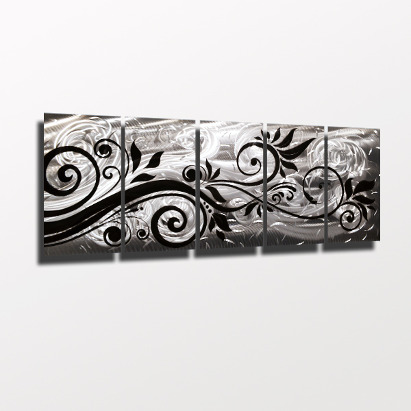 Silver Metal Wall Art Large Contemporary Abstract Sculpture Painting Decor Jones gallery