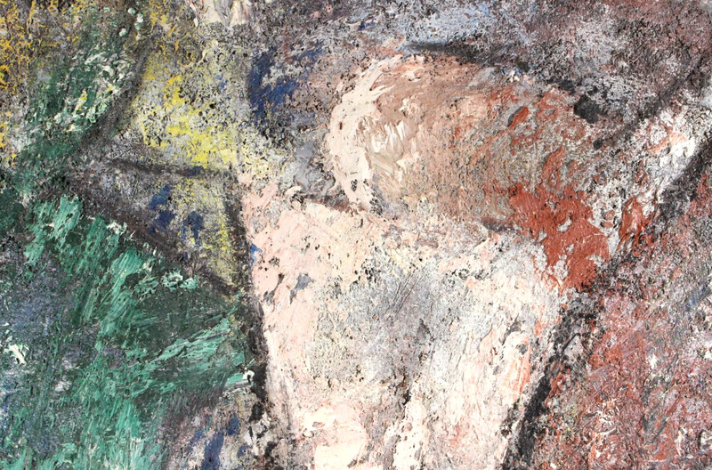 French Back Nude Female Modern Thick Paint Application Oil Painting Circa 2000 gallery