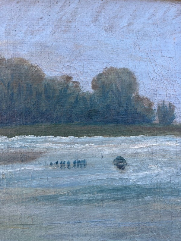 Unknown Impressionist Landscape Painting Oil On Canvas Denmark, Framed gallery