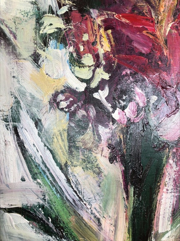 Monumental Abstract Flowers Bouquet | Huge Original Colorful Oil Painting Canvas gallery
