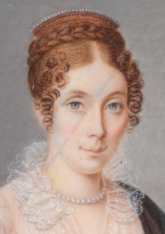 "Lady in Empire gown", high quality French miniature, ca. 1815 gallery