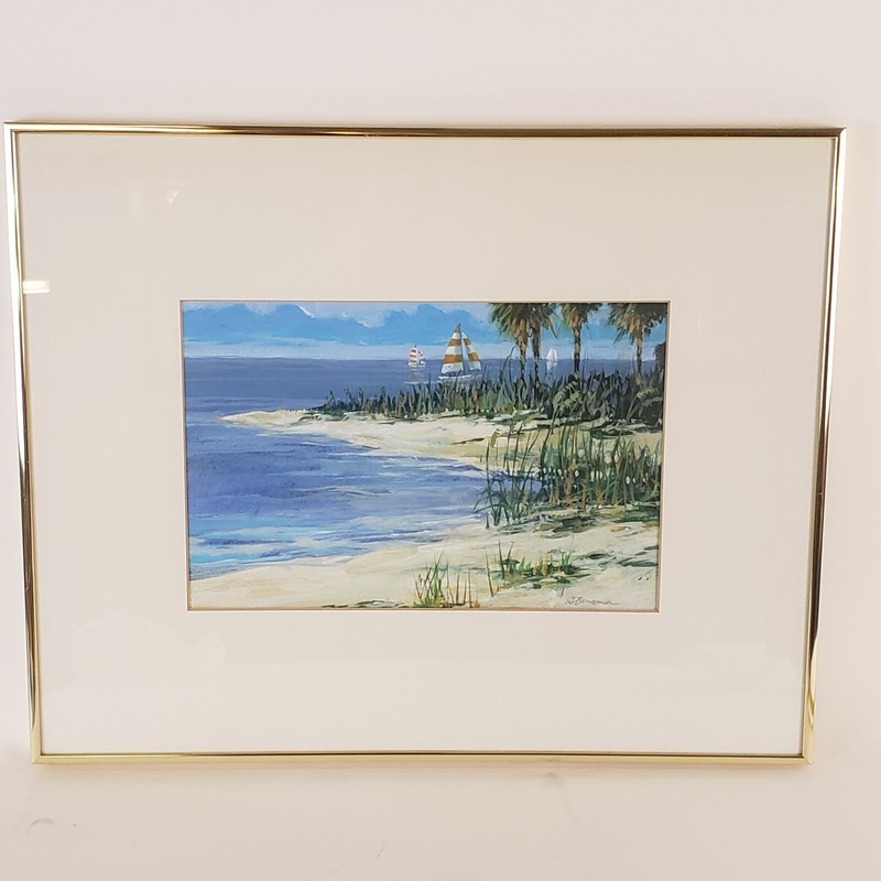 RL Bansemer Acrylic on Board Hobbies Off The Gulf 8 x 12″ Matt Frame 16 x 20″