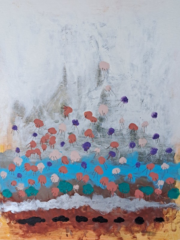 Dot multicolor acrylic & ink "Under the Sea" #004 Limited 1/1 Series (7) signed gallery