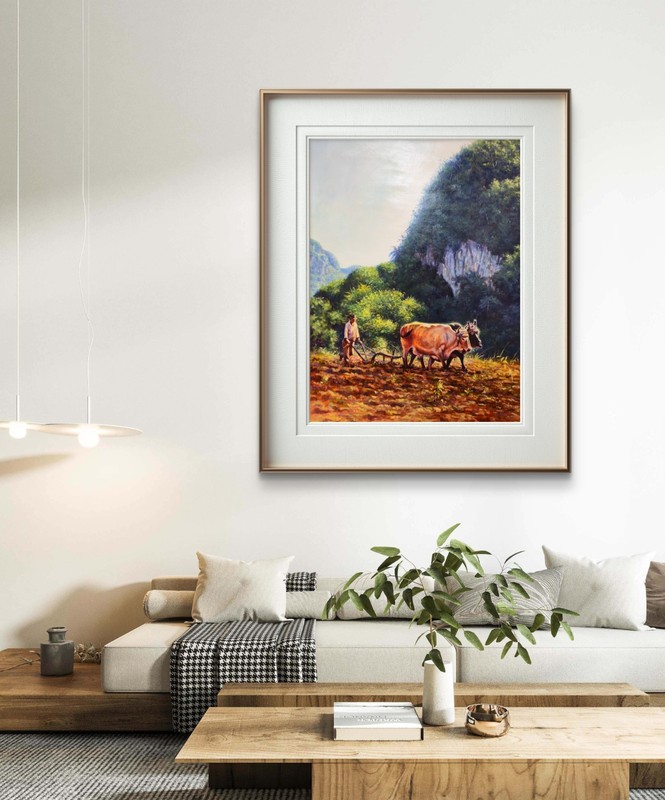 Original painting. Cuban rural landscape. Oil on canvas. 29.5 x 22 inches. gallery