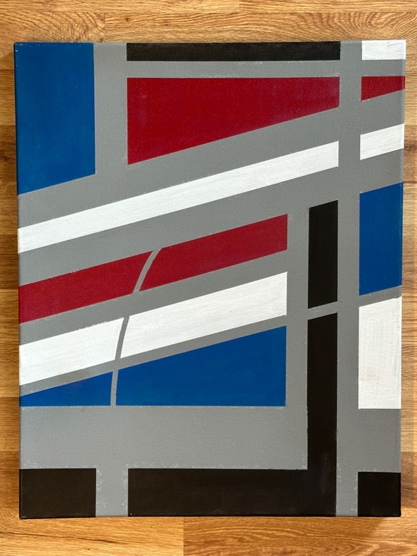 CHUCK GIBBON ALBUQUERQUE N.M. ABSTRACT PAINTING ON CANVAS 21" X 17" 2010 #1 gallery