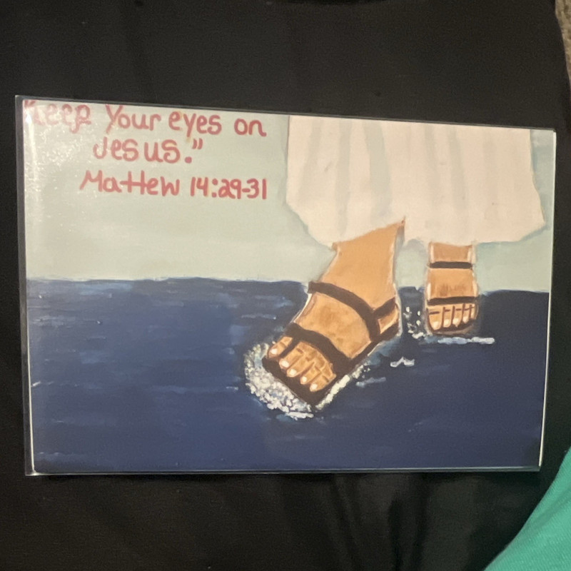 Brittany Pearson Original Signed Small «Keep Your Eyes on Jesus» Painting 2026