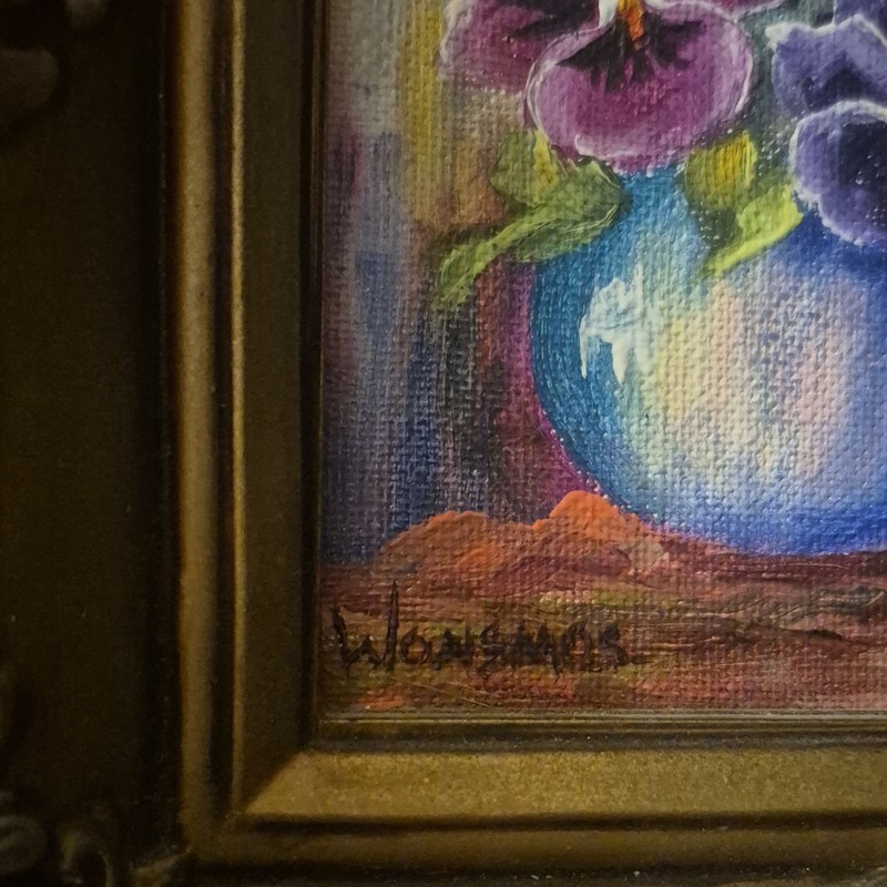 Wonsmos Signed 3-piece set in original frames Oil on Canvas gallery