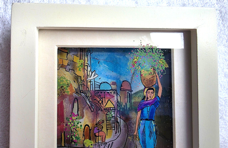JEAN PIERRE WEILL Small Framed 3D Painting on Glass Signed Layered Effect gallery