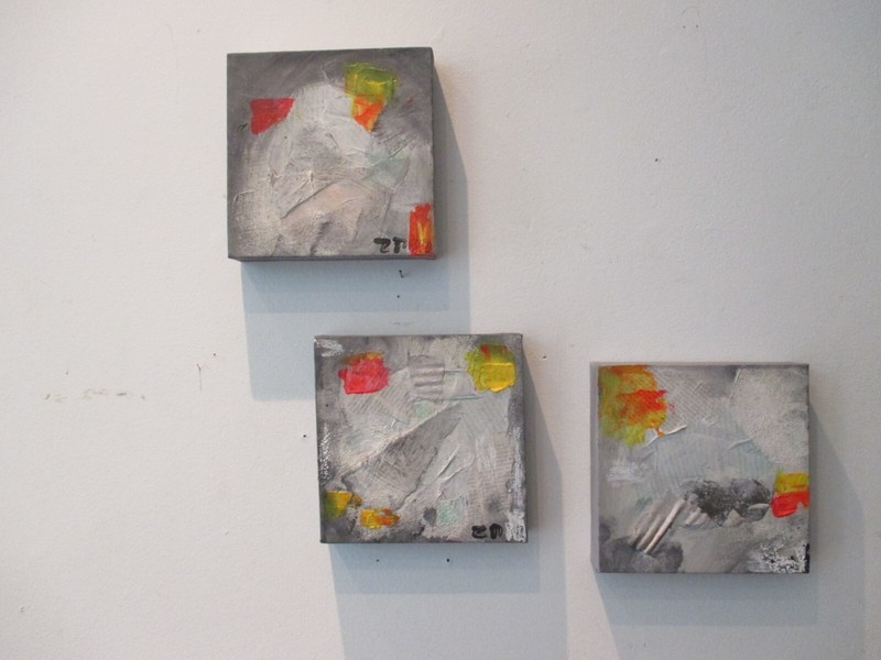 abstract mixed media acrylic/LW 3 x 20 x 20 x 3 cm texture art monochrome