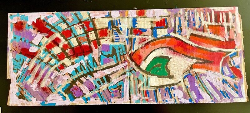 Modern Abstract Painting Graffiti Art Cubism AnimeCartoon Original Psychedelic