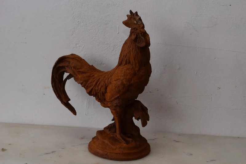 Cast Iron Rooster Farm Animal Sculpture Figurine Figure Gift Vintage Style gallery