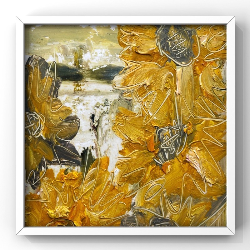 Provence Sunflower Field Abstract Impressionist Painting Floral Wall Art Decor