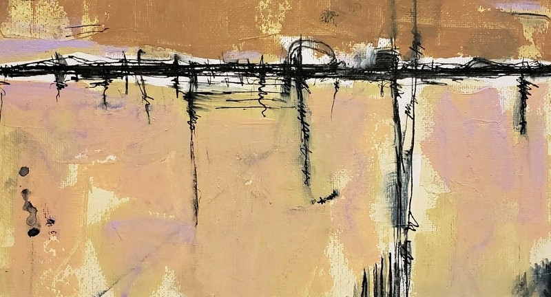 No.659 Original Abstract Modern Minimal Textured Painting By K.A.Davis gallery