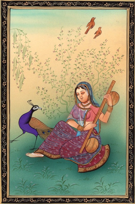Rajasthan Miniature Ragini Ragamala Painting Indian Handmade Ethnic Folk Art