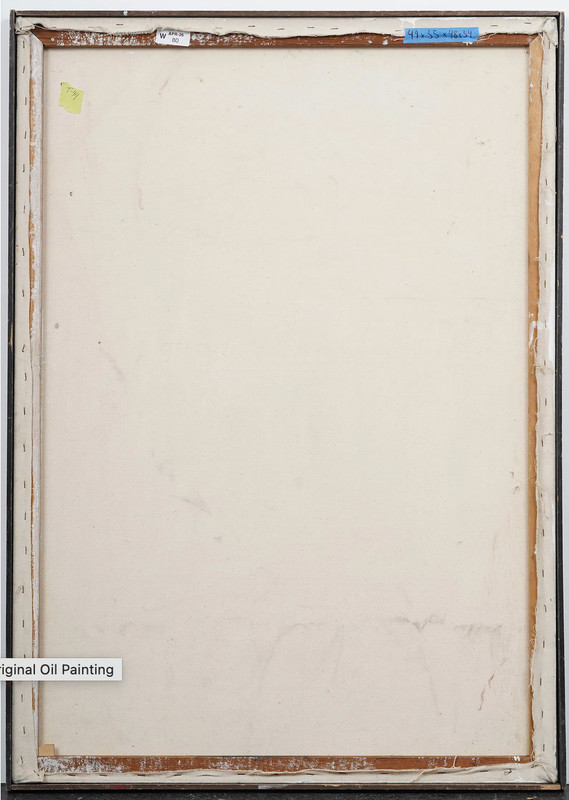 Vintage American abstract oil painting. Measuring: 49 by 35 inches overall gallery