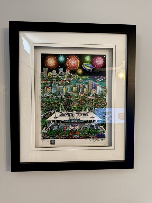 Charles Fazzino 3D Art Signed NFL Super Bowl Miami 2020 CHIEFS VS 49ers