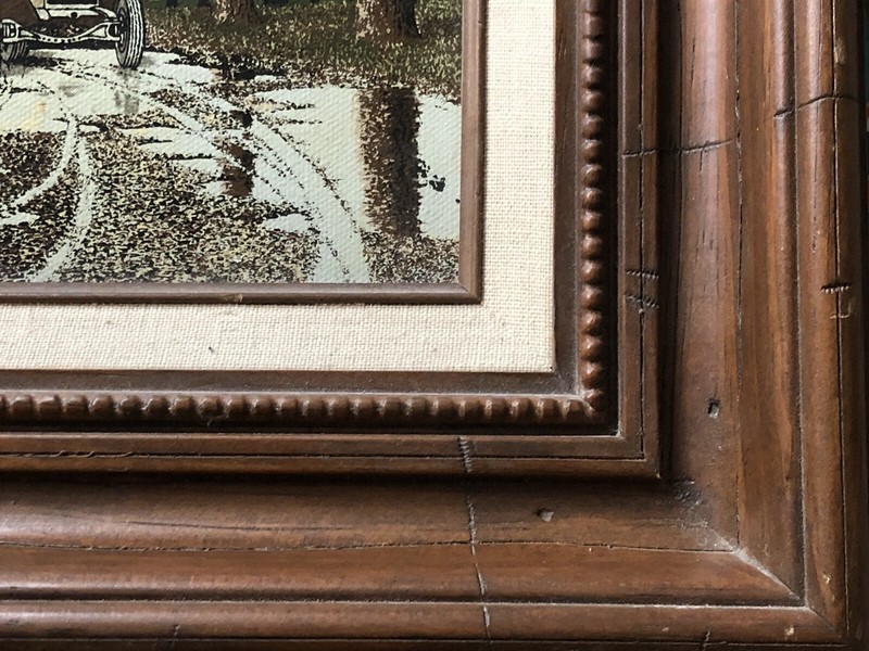 VINTAGE H. HARGROVE PRINT OIL PAINTING OLD COUNTRY ROAD TEXACO GAS STATION STORE gallery