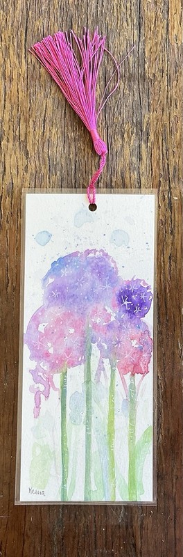 Bookmark / Page Marker laminated Original artwork Flowers By Kenna 9cm X 21cm