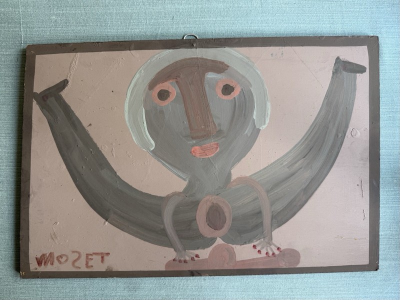 Original Mose Tolliver ( MoseT ) Latex on Board Painting 19w x 12h