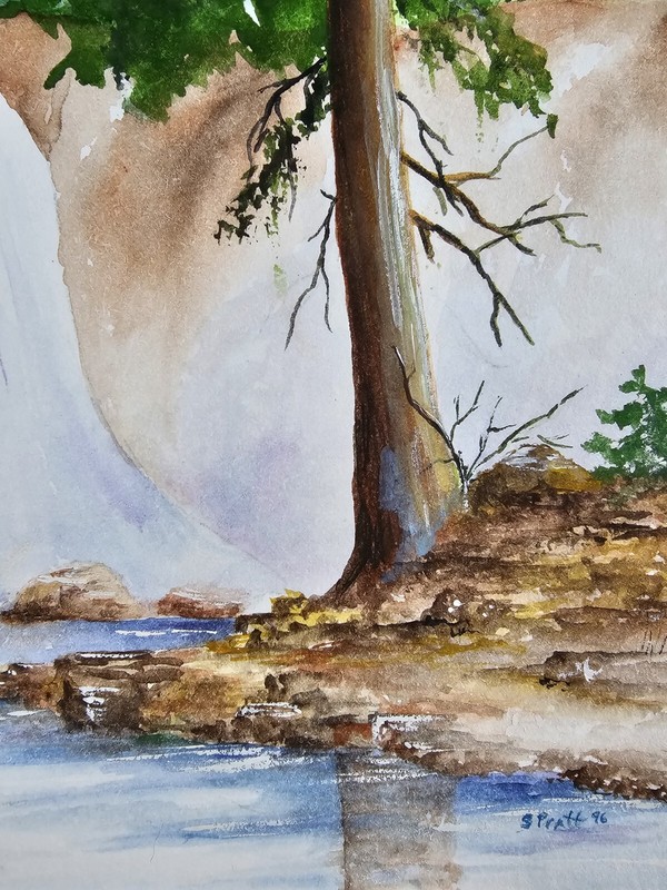Vintage Original Signed Samuel B. Pratt Watercolor Painting 18x16 Framed Art gallery