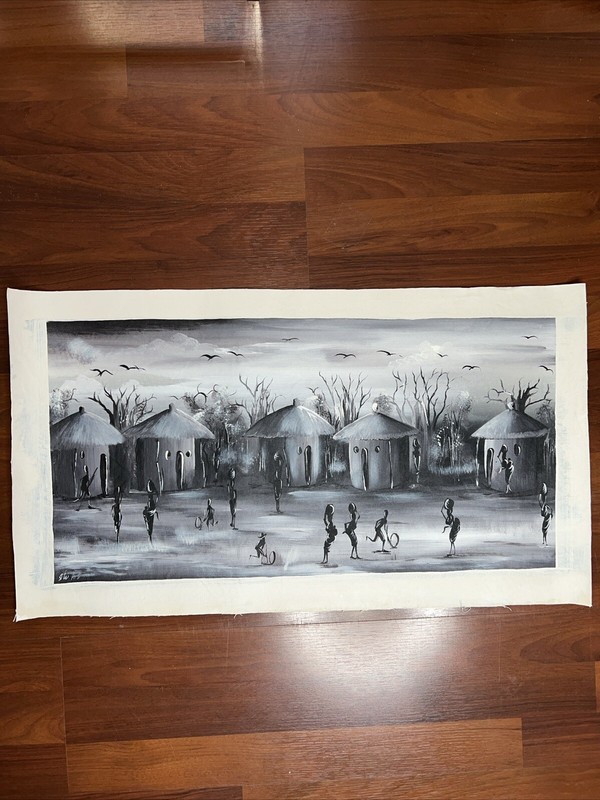 AUTHENTIC African Painting (NOT a Print or a Copy (Original African Art UNFRAMED