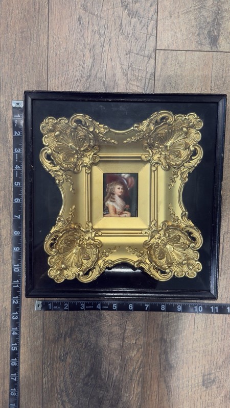 Antique 19thC Miniature Portrait Duchess of Devonshire Gainsborough Style 120K gallery