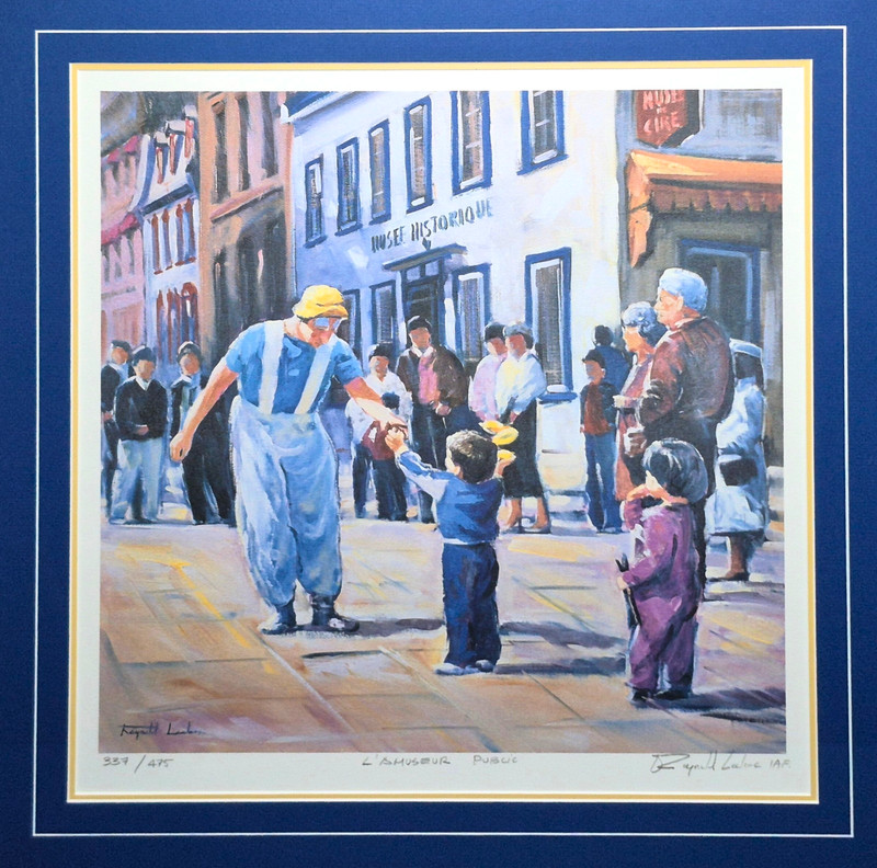 Raynald Leclerc Signed Lithograph 337/475 Framed 16x20 Mat Glass Canadian Art gallery