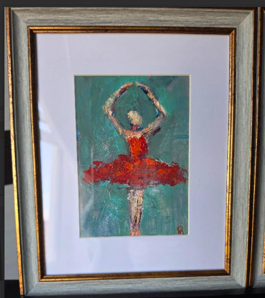 Original Oil Paintings – Ballet Dancer & Toy Soldier – Pair – Framed – Impasto gallery