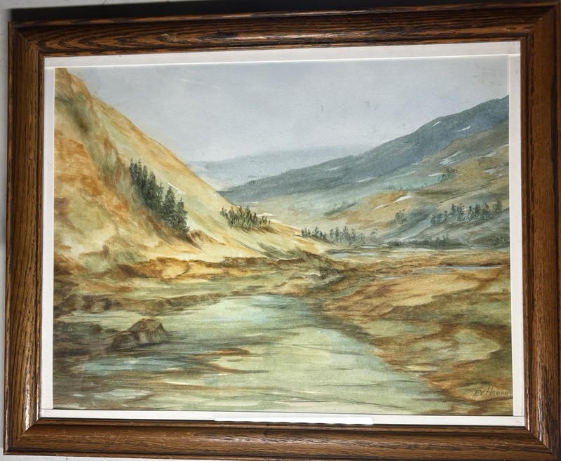 EV Hales EV Hammons Original Signed Watercolor Painting Snake River Inlet