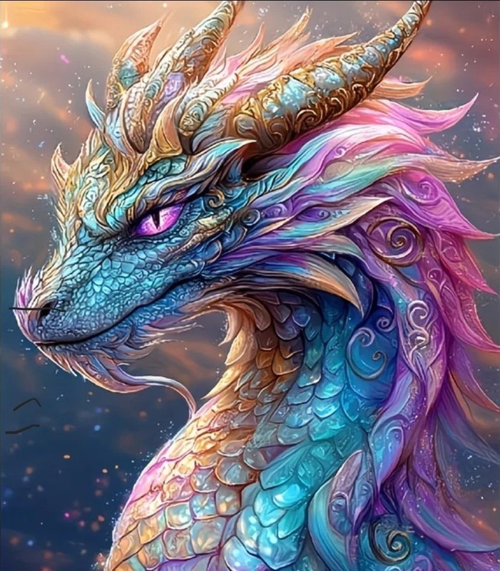 DIY Colorful Fantasy Dragon Diamond Painting Kit (40×40 cm) E17