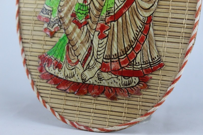 Handmade Bamboo Radha Krishna Wall Art | Decorative Photo Frame, Boho Home Decor gallery
