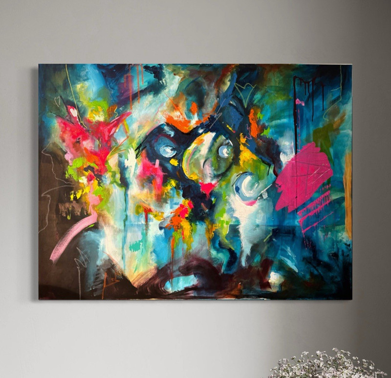 Abstract Multicolor, Painting Wall Art, Unframed Single 48×36”