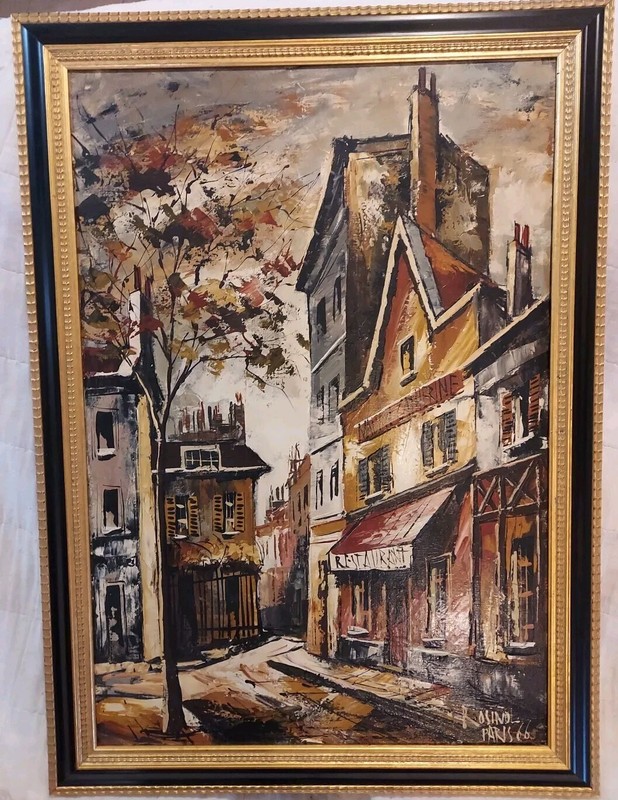 1966 ROSINOL Original Impasto Oil Painting - Vtg/Signed/COA/Framed 24"x32.5" gallery