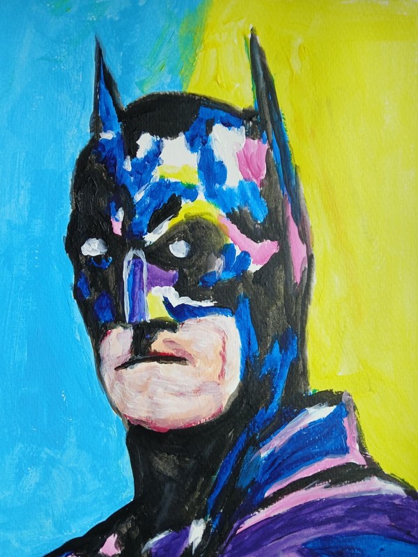 ABSTRACT /EXPRESSIONISM 11x14 BatMan Modern Street ART Colorful Painting gallery