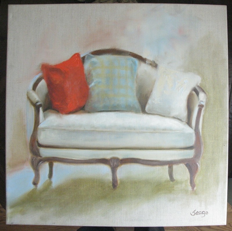 Lisa Seago Oil on Linin «Louis XV Confessional II» Still Life Painting 20″ x 20″