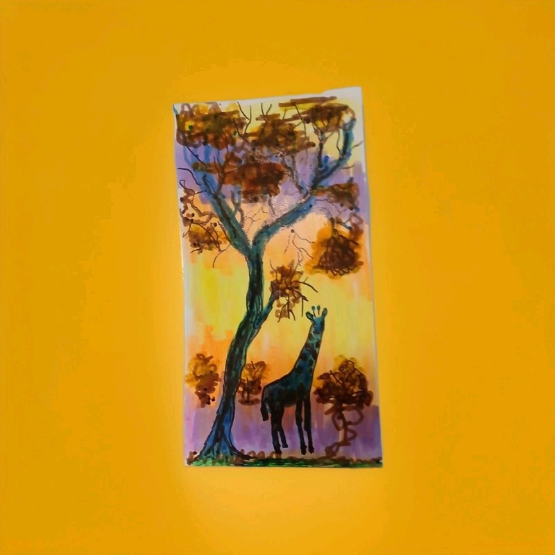Giraffe At Sunset Africa.
