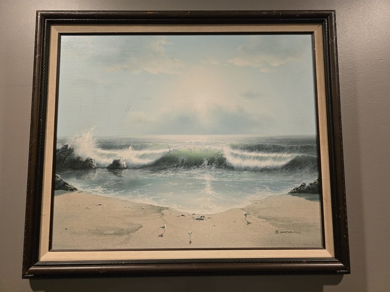 Sue Parkhill Landscape Ocean Original Painting Framed Signed By S. PARKHILL gallery