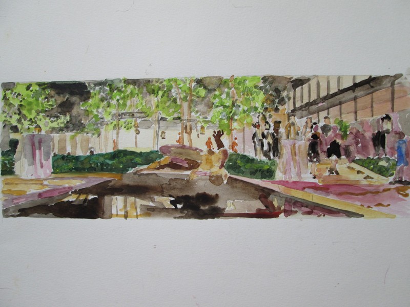 MoMA III (MuseumModernArt), NYC/ Orig. Watercolor / 16″ x 5″/ Mimi Davis, Artist