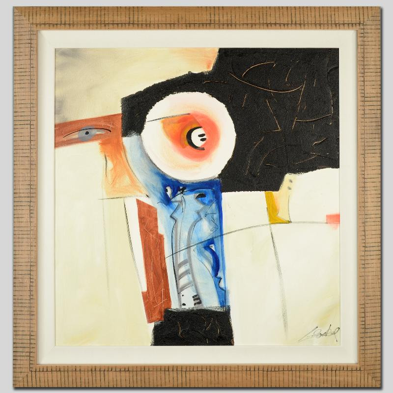 ALFRED ALEXANDER GOCKEL ORIGINAL ACRYLIC & TAR PAINTING CANVAS Signed HUGE COA