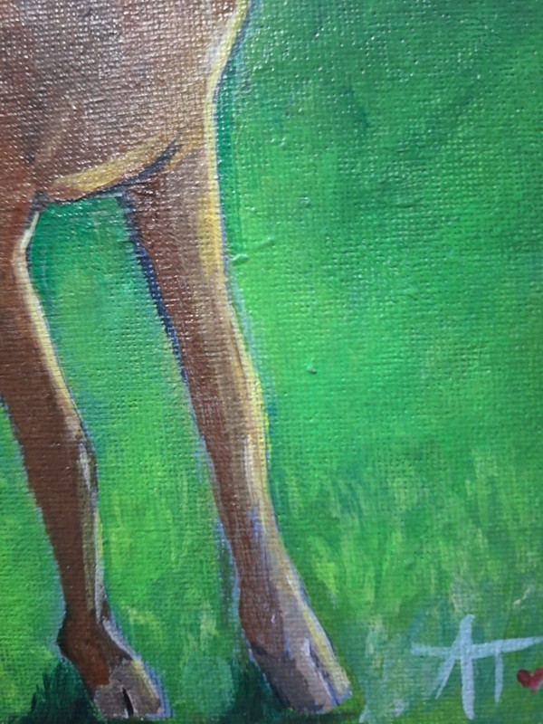 Original Contemporary Goat 8x10 Acrylic Painting Canvas Panel gallery