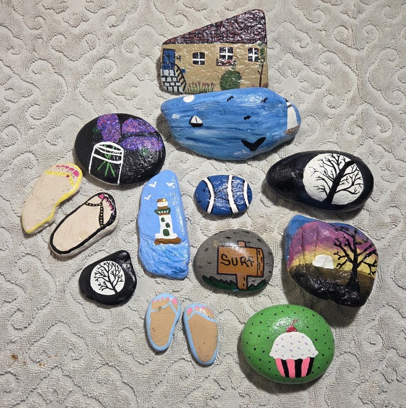 Hand Painted Rocks Set Of 14